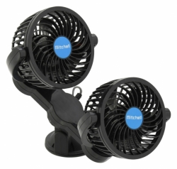 Ventilátor MITCHELL DUO 2x108mm 12V na přísavku