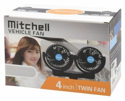 Ventilátor MITCHELL DUO 2x108mm 12V na přísavku