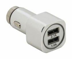 Zástrčka 12/24V 2xUSB 5V (1,0+2,1A) METAL