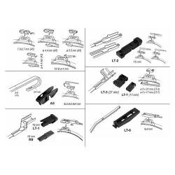 Stěrač FLAT MULTI  280mm - 8 adaptérů