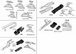 Stěrač FLAT MULTI  530mm - 8 adaptérů