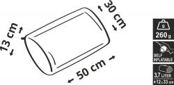 Polštář samonafukovací 50x30x13cm zelený