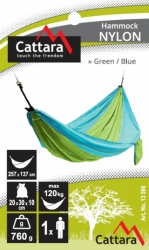Houpací síť NYLON 275x137cm zeleno-modrá