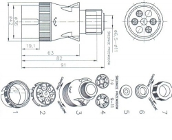 Zástrčka tažného zařízení 7 pólů