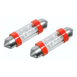 Žárovka 4LED 12V suf. SV8.5 38mm červená 2ks