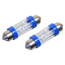 Žárovka 4LED 12V suf. SV8.5 38mm modrá 2ks