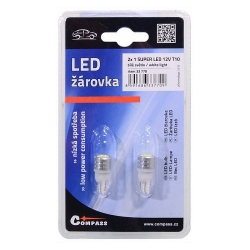 Žárovka 1SUPER LED 12V T10 bílá 2ks