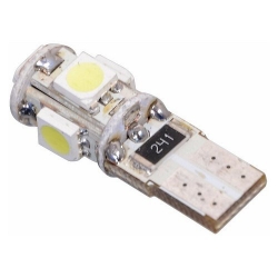 Žárovka 5 SMD LED 12V T10 s rezistorem CAN-BUS ready bílá