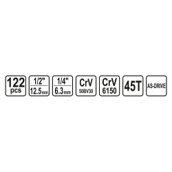 Gola sada 1/2", 1/4" 122 ks Sthor