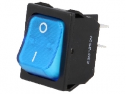 Vypínač kolíbkový 12V - modrý
