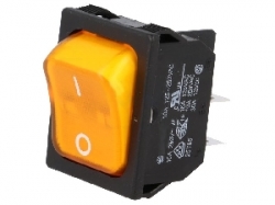 Vypínač kolíbkový 12V - oranžový
