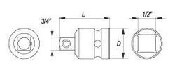 Nástavec adaptér 1/2