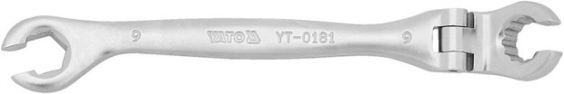 Klíč prstencový polootevřený 9 mm s kloubem